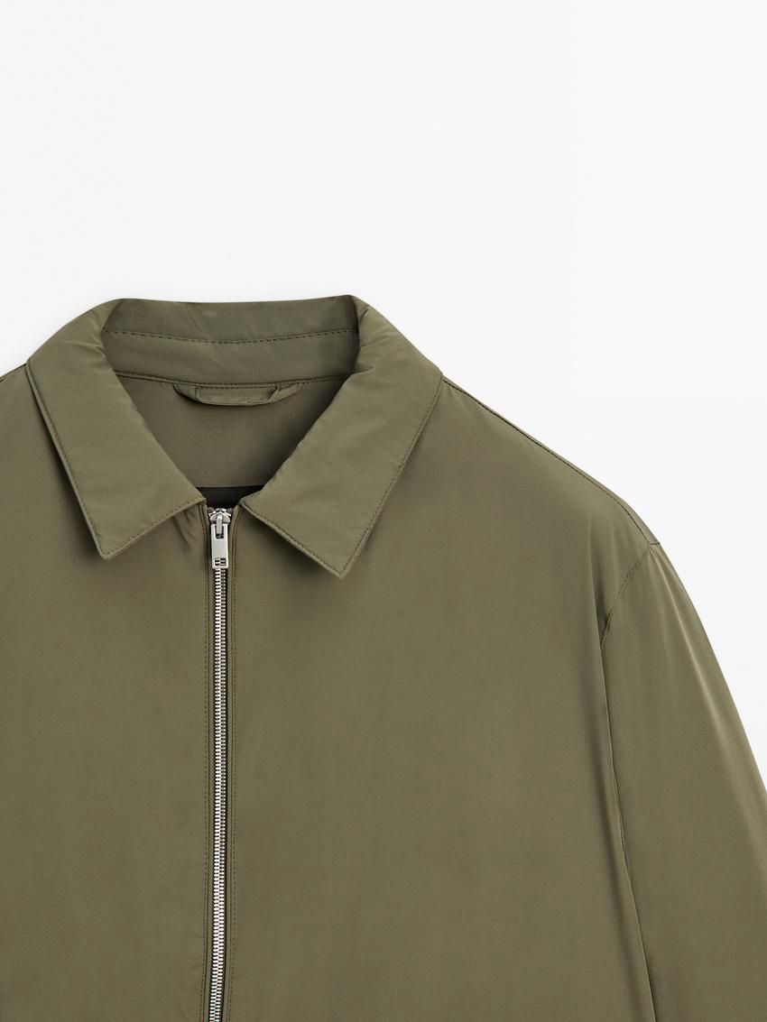 Massimo Dutti Zipped Pockets Detail Men Jacket Khaki | US-WM5413687