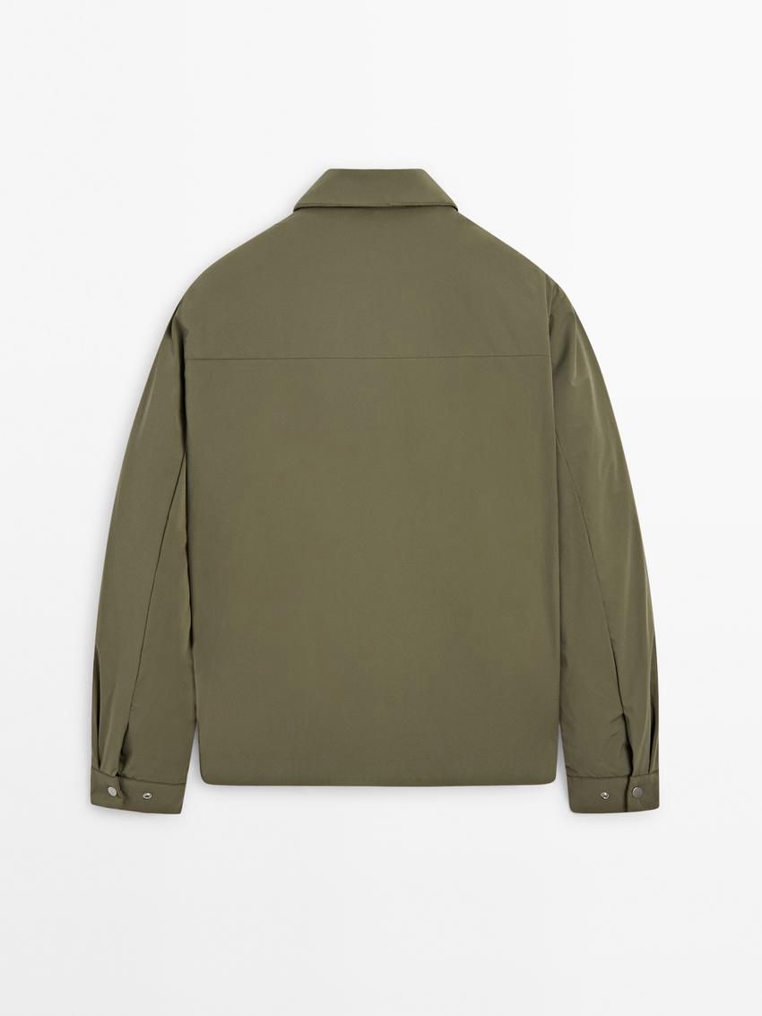 Massimo Dutti Zipped Pockets Detail Men Jacket Khaki | US-WM5413687