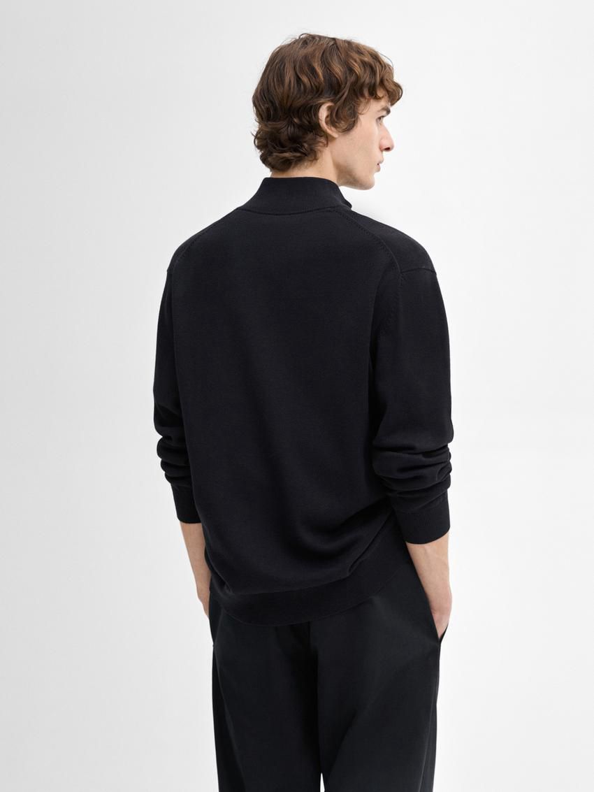 Massimo Dutti Zip-up Knit With Cotton Men Cardigan Navy | US-FY0924735
